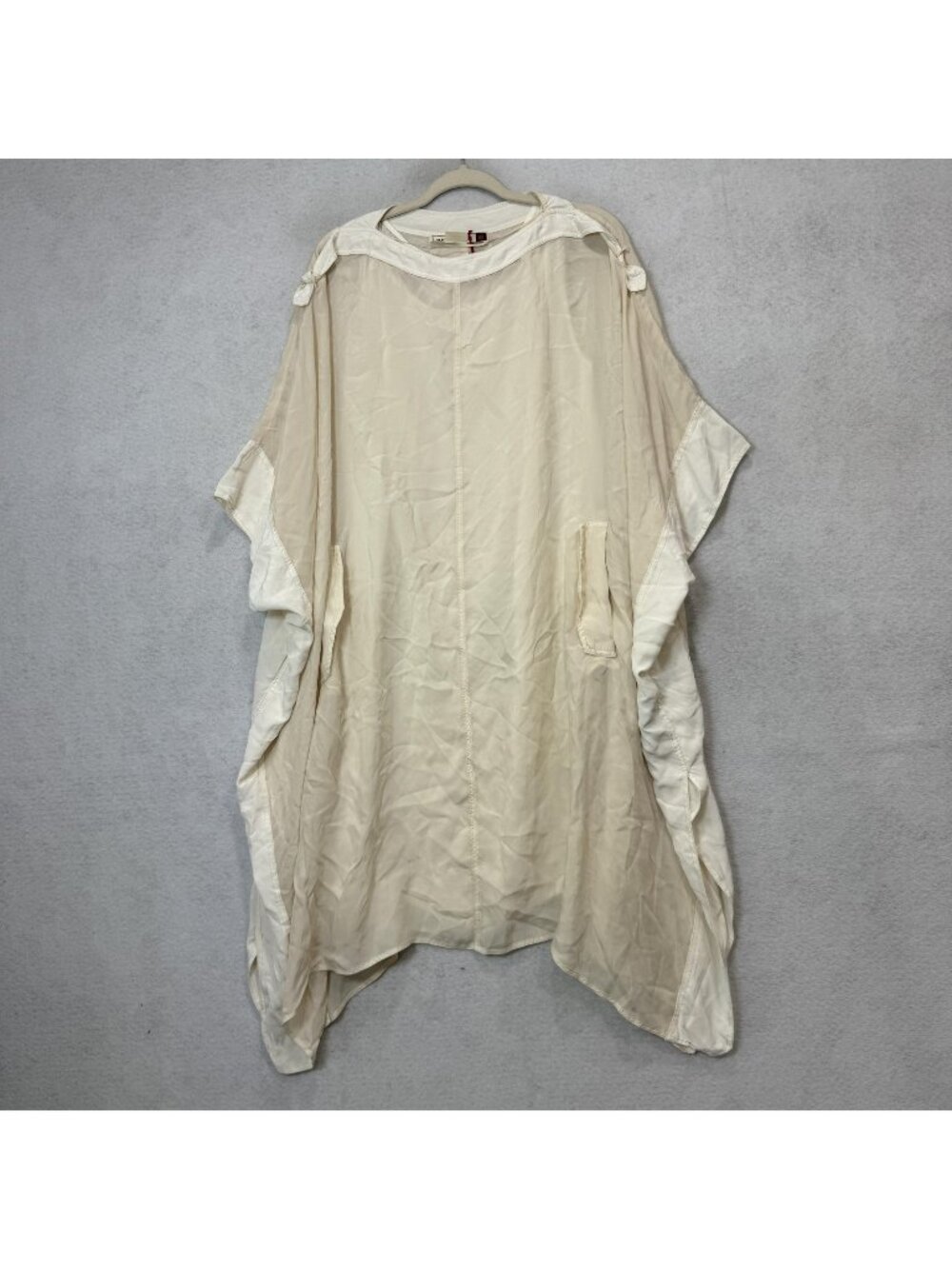 Zara SRPLS Kaftan Dress Womens Medium White Oversized Maxi Kimono Lined Pockets